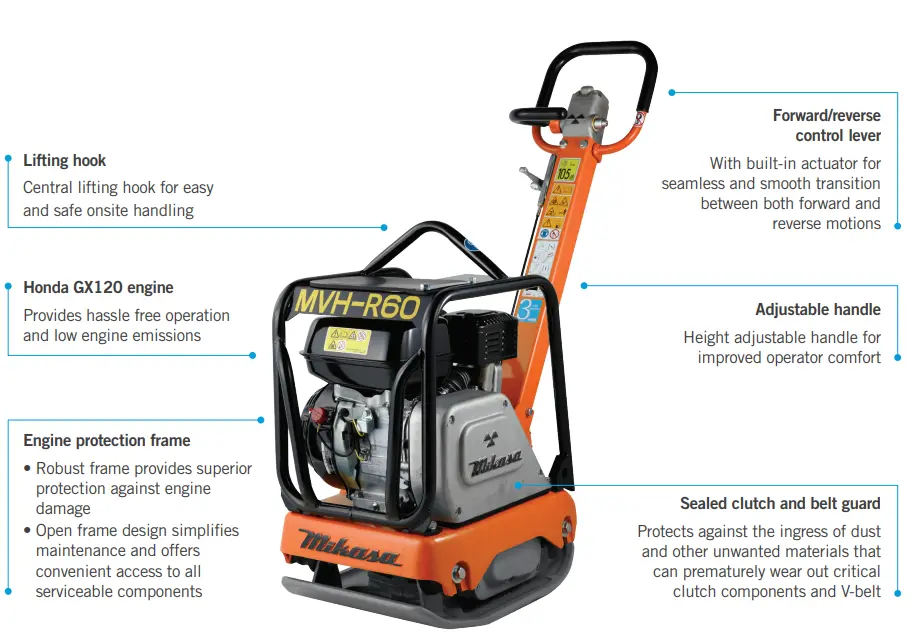 Mikasa MVH-R60H Reversible Plate Compactor 68kg
